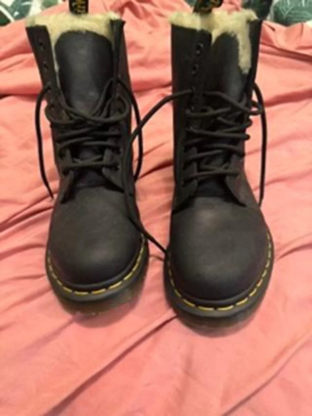 Dr Martens Faux Fur Line Lace Up Boots